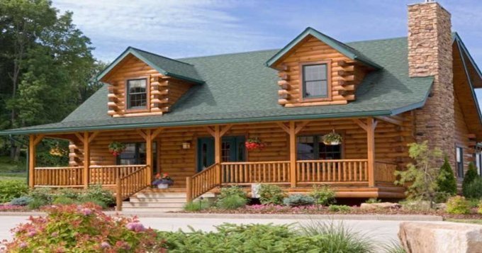 Classic Log Home Design With Floor Plan