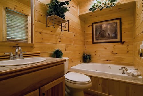 Log cabin bathroom