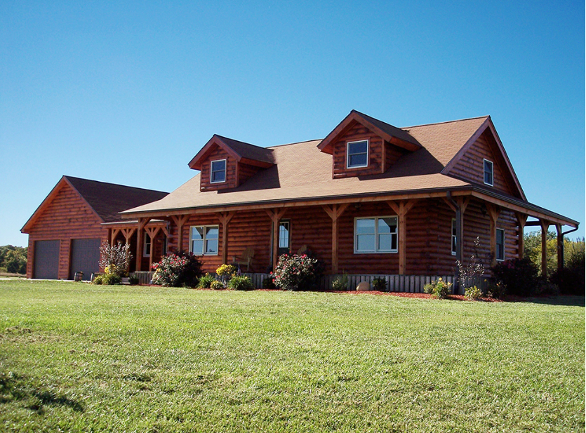 $61,500 Pre-Cut Log House Shell. This is The Homestead with Garage Log Home