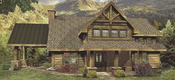 Lafayette Log Home Plan by Wisconsin Log Homes