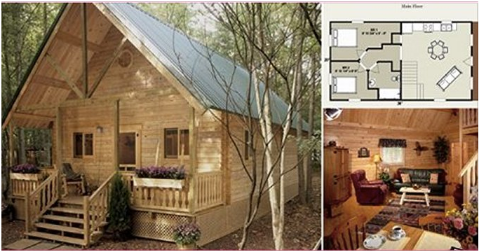 Mountain King Log Cabin With Floor Plan For Sale $63,900