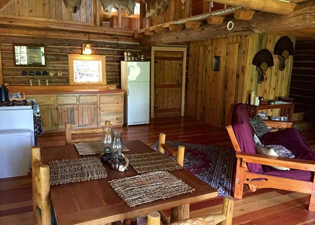 Montana log cabin interior