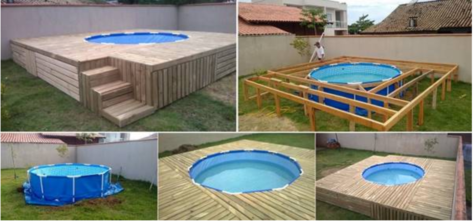 DIY Above Ground Swimming Pool With Pallet Deck